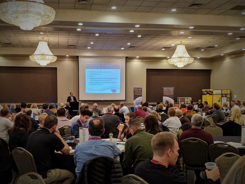 David R. Leng presenting to a full ballroom at the Pennsylvania Manufactured Housing Association convention