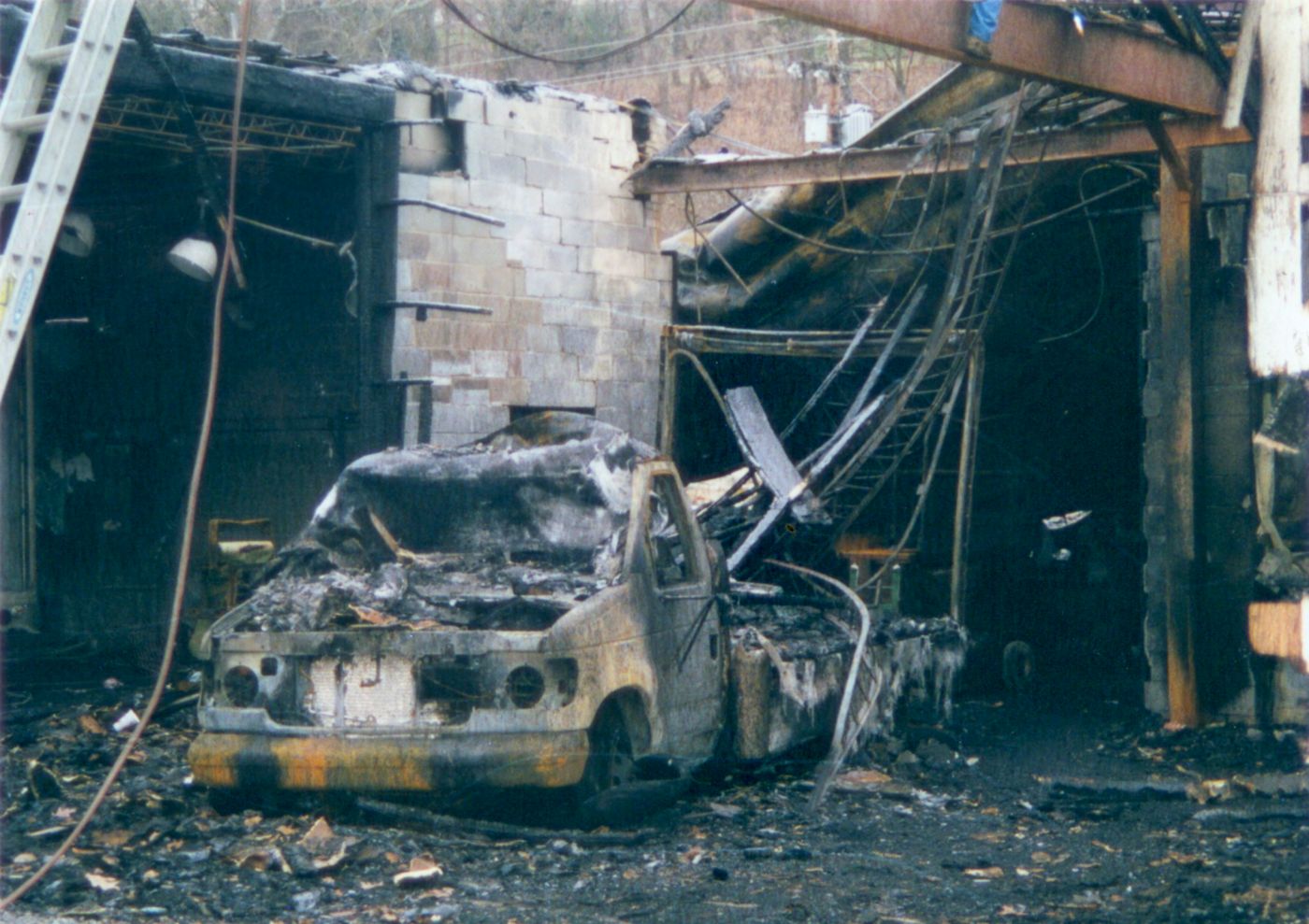 The shop the morning after the November 1997 fire.